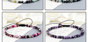 4mm Natural Agates Chakra Bead Bracelets