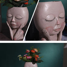 Load image into Gallery viewer, Girls Face Succulent Flower Pot