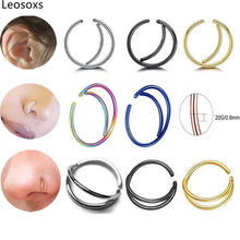 Load image into Gallery viewer, Moon Nose Hoop Septum Ring Clip Lip Helix Ear Cartilage