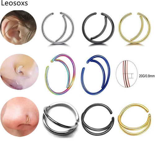 Moon Nose Hoop Septum Ring Clip Lip Helix Ear Cartilage