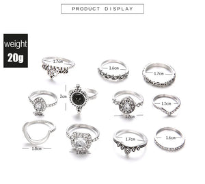 Crystal Finger Knuckle Rings Sets