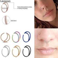 Load image into Gallery viewer, Moon Nose Hoop Septum Ring Clip Lip Helix Ear Cartilage