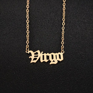 Gold Filled Old English Zodiac Sign Necklaces