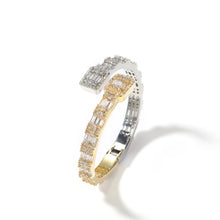 Load image into Gallery viewer, CZ Opened Square Zircon Baguette Iced Out Adjustable Bracelet