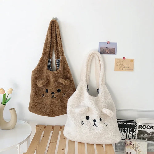 Soft Plush Tote Shoulder Bag