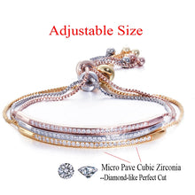 Load image into Gallery viewer, Adjustable Bracelet Bangle Brilliant CZ Rose Gold Color