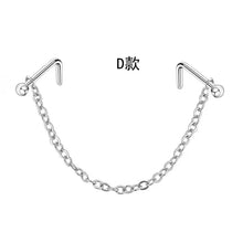 Load image into Gallery viewer, New Double Nose Piercing Chain Nose Chain for Nostril Piercing Stainless Steel Nose Stud Decoration Earring Piercing Chain Women