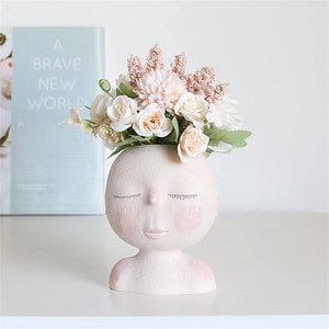 Girls Face Succulent Flower Pot