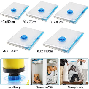 5Pcs Vacuum Storage Bags for Comforters Clothes Pillow Bedding Blanket Storage