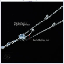 Load image into Gallery viewer, Women Sexy Rhinestone Dangle Belly Button Chain Navel Piercing Ring Body Jewelry Waist Chain Button Summer Beach Jewelry