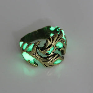 Fashion Luminous Dragon Rings Gothic Adjustable Stainless Steel Rings Unique Jewelry