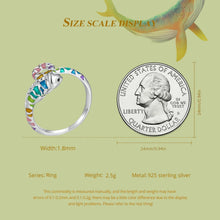 Load image into Gallery viewer, WOSTU Rainbow Chameleon Open Ring 925 Sterling Silver Multi Color Animal Adjsutable Rings Women Girl Bithday Jewelry Unique Gift