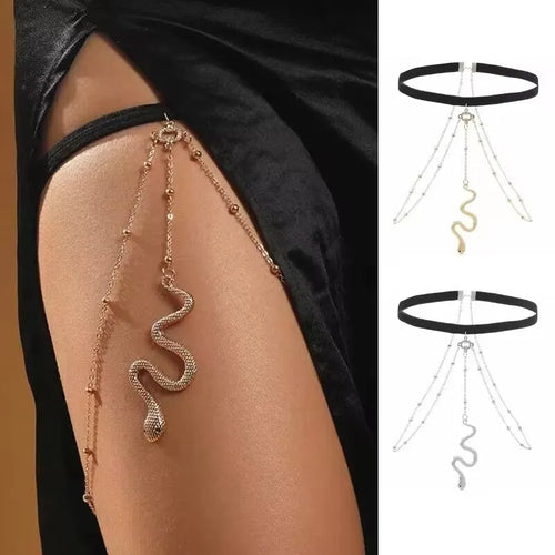 Snake Leg Chain Gothic Elastic Tassel Animal Charms Body Chain