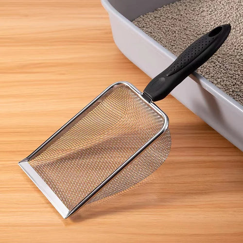 Durable Stainless Steel Litter Scooper - Ergonomic and Easy to Clean for Cats & Dogs, Heavy-Duty & Sleek Design