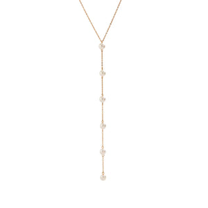 Simple Long Imitation Pearls Back Necklace