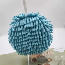 Load image into Gallery viewer, Chenille Hand Towel Ball with Hanging Loop Quick Dry Soft Absorbent Microfiber