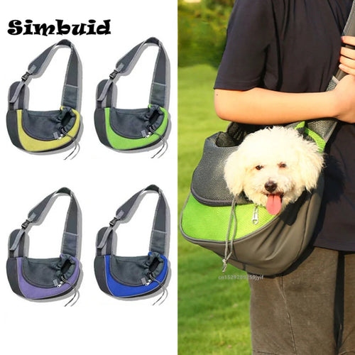 Pet Puppy Carrier Bag S/L Outdoor Travel Dog Shoulder Bag Mesh Oxford Single Comfort Sling Handbag Tote Pouch