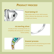 Load image into Gallery viewer, WOSTU Rainbow Chameleon Open Ring 925 Sterling Silver Multi Color Animal Adjsutable Rings Women Girl Bithday Jewelry Unique Gift