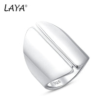 Load image into Gallery viewer, LAYA 925 Sterling Silver Round Drum Unique Design Plain Silver Wide Big Finger Ring