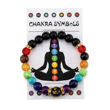 Load image into Gallery viewer, 7 Chakra Bracelet with Meaning Card for Men Women Natural Crystal Healing Anxiety Jewelry