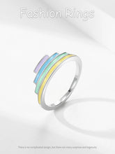 Load image into Gallery viewer, Ailmay 925 Sterling Silver Unique Fashion Rainbow Color Enamel Geometric Finger Ring