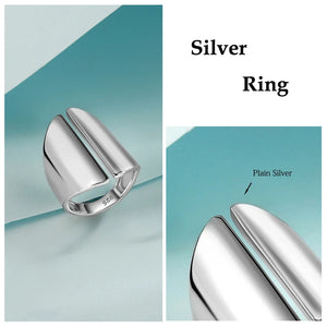 LAYA 925 Sterling Silver Round Drum Unique Design Plain Silver Wide Big Finger Ring