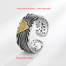 Load image into Gallery viewer, Buyee 925 Sterling Silver Unique Big Ring Cute Eye Gray Open Ring