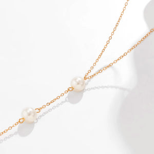 Simple Long Imitation Pearls Back Necklace