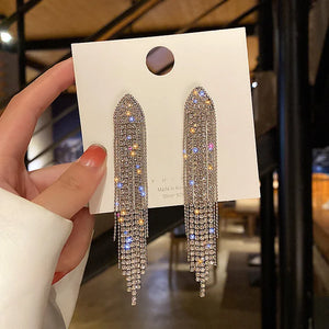 New Fashion Trend Unique Design Elegant Exquisite Light Luxury Mesh Zircon Earrings Female Jewelry Party Premium Gift Wholesale