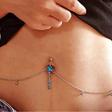 Load image into Gallery viewer, Women Sexy Rhinestone Dangle Belly Button Chain Navel Piercing Ring Body Jewelry Waist Chain Button Summer Beach Jewelry