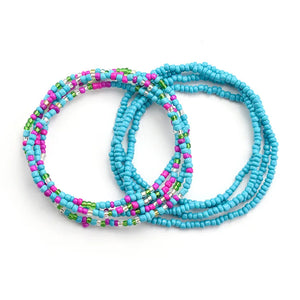 2 Pcs Sexy Summer Waist Bead Chains Belly Beads Colorful Beach Bikini Body Belly Chain Elastic Jewelry