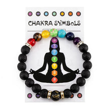 Load image into Gallery viewer, 7 Chakra Bracelet with Meaning Card for Men Women Natural Crystal Healing Anxiety Jewelry