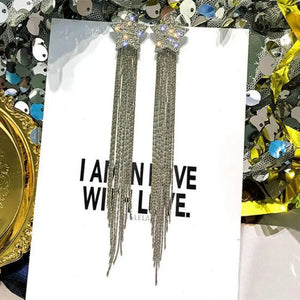 New Fashion Trend Unique Design Elegant Exquisite Light Luxury Long Tassel Earrings Female Jewelry Party Premium Gift Wholesale