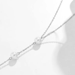 Simple Long Imitation Pearls Back Necklace