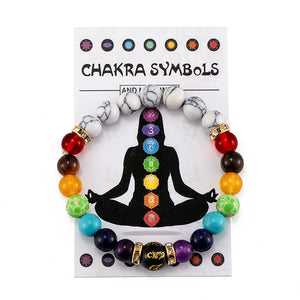 7 Chakra Bracelet with Meaning Card for Men Women Natural Crystal Healing Anxiety Jewelry