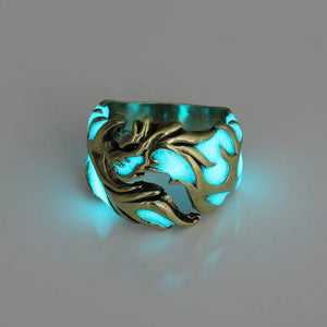 Fashion Luminous Dragon Rings Gothic Adjustable Stainless Steel Rings Unique Jewelry