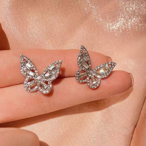 New Fashion Trend Unique Design Elegant Exquisite Light Luxury Mesh Zircon Earrings Female Jewelry Party Premium Gift Wholesale