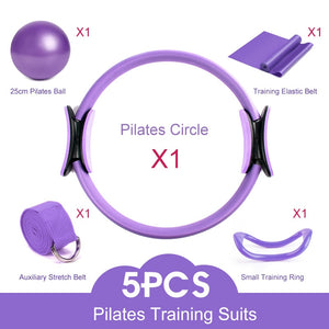 5PCS Yoga Ball Magic Ring Pilates Circle Exercise Equipment