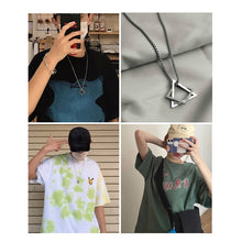 Load image into Gallery viewer, Interlocking Square Triangle Pendant Stainless Steel Necklaces
