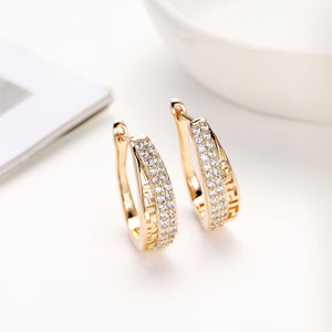 PATAYA Hollow Drop Gold Colored Zircon Earrings