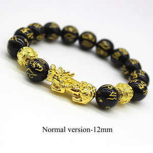 2PCS Obsidian Stone Beads Bracelet