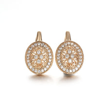 Load image into Gallery viewer, PATAYA Hollow Drop Gold Colored Zircon Earrings