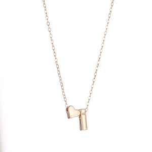 Tiny Heart Dainty Initial Necklaces