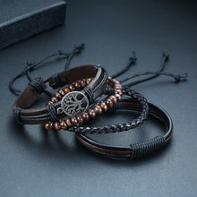Load image into Gallery viewer, Vnox 4Pcs/ Set Braided Wrap Leather Bracelets for Men