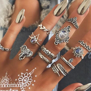 Crystal Finger Knuckle Rings Sets