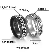 Load image into Gallery viewer, Cool Steel Rotatable Spinner Chain Rings