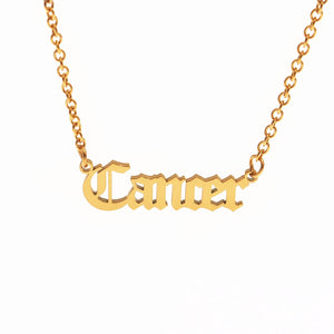 Gold Filled Old English Zodiac Sign Necklaces
