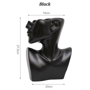 Nordic Ceramics Vase Half Face Statue