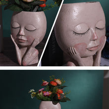 Load image into Gallery viewer, Girls Face Head Flower Succulent Flower Pot