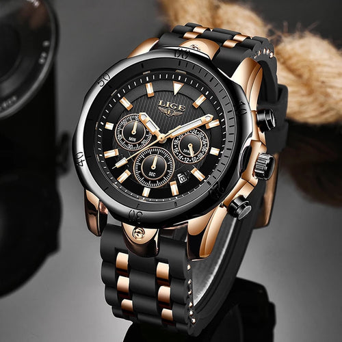 LIGE Sport Mens Waterproof Quartz Watch - Love Essential Being